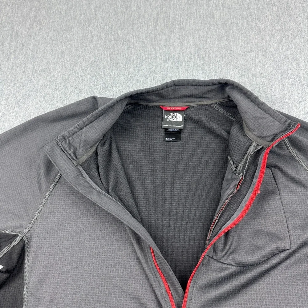 The North Face Sweater‎ Mens Large Gray 1/4 Zip Pullover Knit Waffle Outdoors